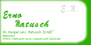 erno matusch business card